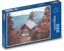 Schronisko górskie - jesień, Alpy Puzzle 260 elementów - 41x28,7 cm