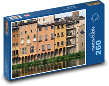 Florencie - Itálie, budovy u řeky Puzzle 260 dílků - 41 x 28,7 cm