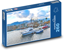 Kypr - přístav s loděmi, moře Puzzle 260 dílků - 41 x 28,7 cm