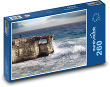 Urwisko - fale na wybrzeżu, morze Puzzle 260 elementów - 41x28,7 cm