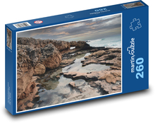 Skalnaté pobřeží - moře, vlny Puzzle 260 dílků - 41 x 28,7 cm