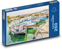 Rybářský přístav - dok, lodě Puzzle 260 dílků - 41 x 28,7 cm