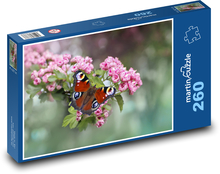Motýl na květině - hmyz, jaro Puzzle 260 dílků - 41 x 28,7 cm