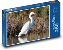 White heron - lake, wading bird Puzzle 260 pieces - 41 x 28.7 cm 