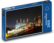 Železnica - elektráreň, noc Puzzle 260 dielikov - 41 x 28,7 cm 