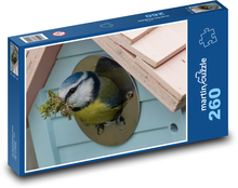 Modraszka - gniazdo, ptak Puzzle 260 elementów - 41x28,7 cm