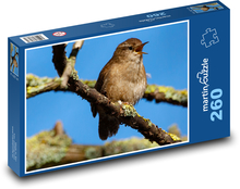 Střízlík na větvi - pták, zvíře Puzzle 260 dílků - 41 x 28,7 cm