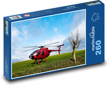 Červený vrtuľník - letieť, záchrana Puzzle 260 dielikov - 41 x 28,7 cm 