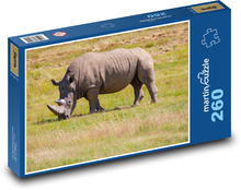 Bílý nosorožec - tuponosý, Afrika Puzzle 260 dílků - 41 x 28,7 cm