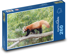 Panda červená - červený medvěd, zvíře Puzzle 260 dílků - 41 x 28,7 cm