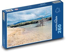 Jezioro - woda, zachód słońca Puzzle 260 elementów - 41x28,7 cm