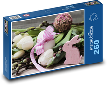 Veľkonočné vajíčko - kvetina, dekorácia Puzzle 260 dielikov - 41 x 28,7 cm 