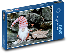Vianočný trpaslík - zima, dekorácia Puzzle 260 dielikov - 41 x 28,7 cm 