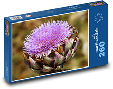 Artičok - kvet, fialový Puzzle 260 dielikov - 41 x 28,7 cm