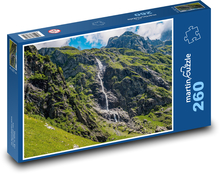 Hory - Alpy, vodopád Puzzle 260 dílků - 41 x 28,7 cm