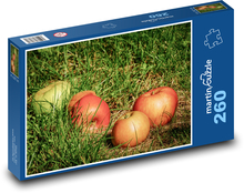 Jablká v tráve - ovocie, spadnuté Puzzle 260 dielikov - 41 x 28,7 cm