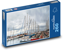 Přístav - jachta, lodě Puzzle 260 dílků - 41 x 28,7 cm