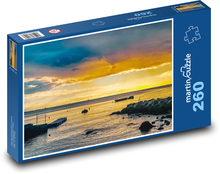 Sunset - sea, boat Puzzle 260 pieces - 41 x 28.7 cm 