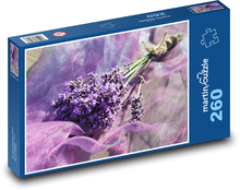 Levandule - fialová kytice, dekorace Puzzle 260 dílků - 41 x 28,7 cm