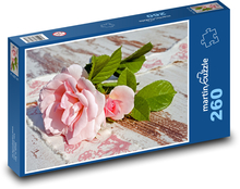 Różowe róże - romans, miłość Puzzle 260 elementów - 41x28,7 cm