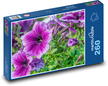 Petunia - fialové kvety, rastliny Puzzle 260 dielikov - 41 x 28,7 cm 