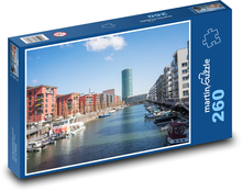 Kanál - řeka, mrakodrapy Puzzle 260 dílků - 41 x 28,7 cm