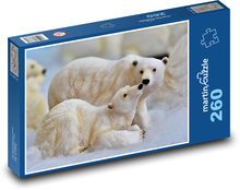 Vianočné ozdoby - ľadové medvede, Vianoce Puzzle 260 dielikov - 41 x 28,7 cm 