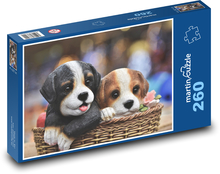 Figurka pes - dekorace, mazlíčci Puzzle 260 dílků - 41 x 28,7 cm