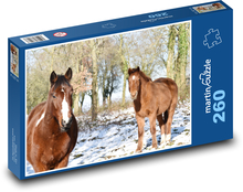Kone - zvieratá, sneh Puzzle 260 dielikov - 41 x 28,7 cm