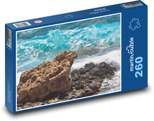 Moře - vlny, skály Puzzle 260 dílků - 41 x 28,7 cm