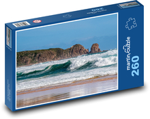 Plaża - klify, fale Puzzle 260 elementów - 41x28,7 cm