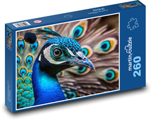 Colored peacock - bird, animal Puzzle 260 pieces - 41 x 28.7 cm 