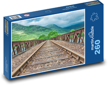 Železniční trať - železnice, kolejnice Puzzle 260 - 41x28,7 cm