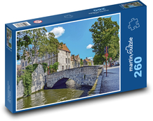 Kamnenný most - Belgie, řeka  Puzzle 260 dílků - 41 x 28,7 cm