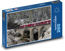 Švýcarsko - vlak, železnice Puzzle 260 dílků - 41 x 28,7 cm