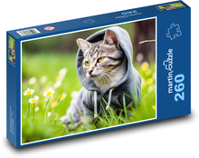Kot w bluzie - kotek, szczenię Puzzle 260 elementów - 41x28,7 cm