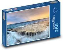 Sea - waterfall, sunrise Puzzle 260 pieces - 41 x 28.7 cm 