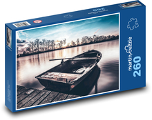 Łódź - jezioro, krajobraz Puzzle 260 elementów - 41x28,7 cm