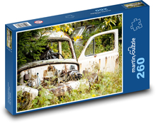 Auto - Wrack, Wald Puzzle 260 Teile - 41 x28,7 cm