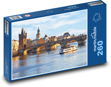 Karlův most - Praha, řeka Puzzle 260 dílků - 41 x 28,7 cm