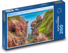 Skalnaté útesy - pláž, moře Puzzle 260 dílků - 41 x 28,7 cm