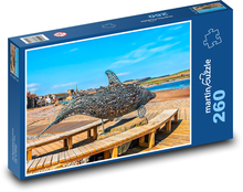 Rzeźba - kamienie, delfiny Puzzle 260 elementów - 41x28,7 cm