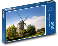 Větrný mlýn - příroda, stromy Puzzle 260 - 41x28,7 cm