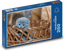 Mačiatko - mačka, kôš Puzzle 260 dielikov - 41 x 28,7 cm