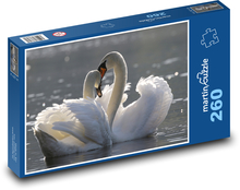 Swans - water birds, pond Puzzle 260 pieces - 41 x 28.7 cm 