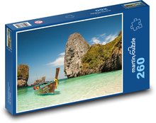 Pláž - loď, oceán Puzzle 260 dílků - 41 x 28,7 cm