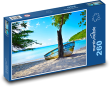 Boot am Ufer - Strand, Meer Puzzle 260 Teile - 41 x28,7 cm