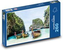 Thailand - Koh Phi Phi, boats Puzzle 260 pieces - 41 x 28.7 cm 