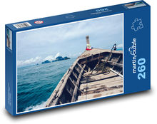 Łódź - wyspa, ocean Puzzle 260 elementów - 41x28,7 cm