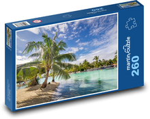 Palmy - plaża, wakacje Puzzle 260 elementów - 41x28,7 cm